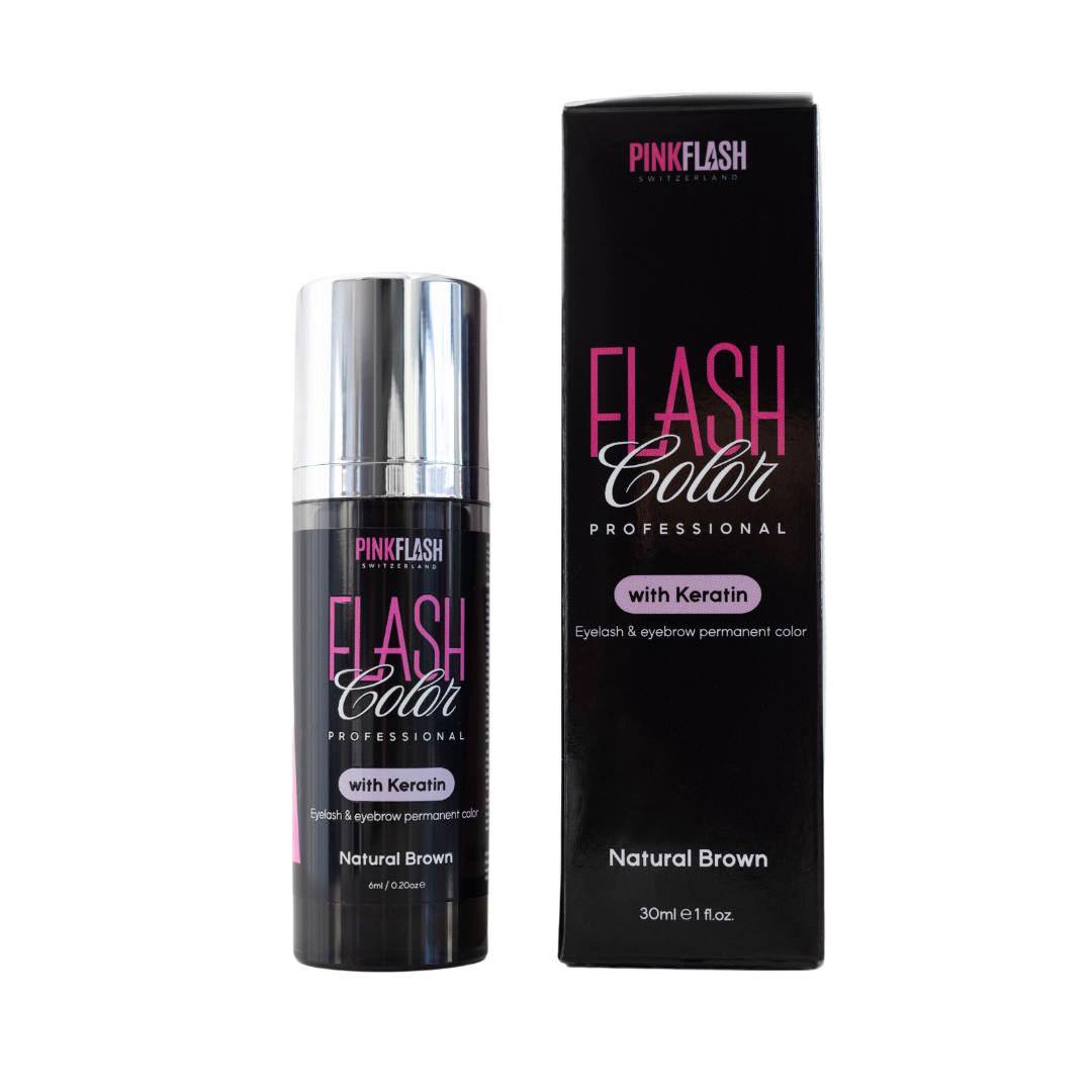 Flash Color mit Keratin und Oxidant 2 in 1 - Natural Brown – AP Lashes