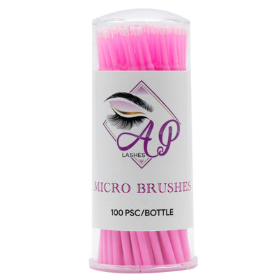 100 Stück Micro Brushes Wimpern in Plastikdose. AP Lashes Logo